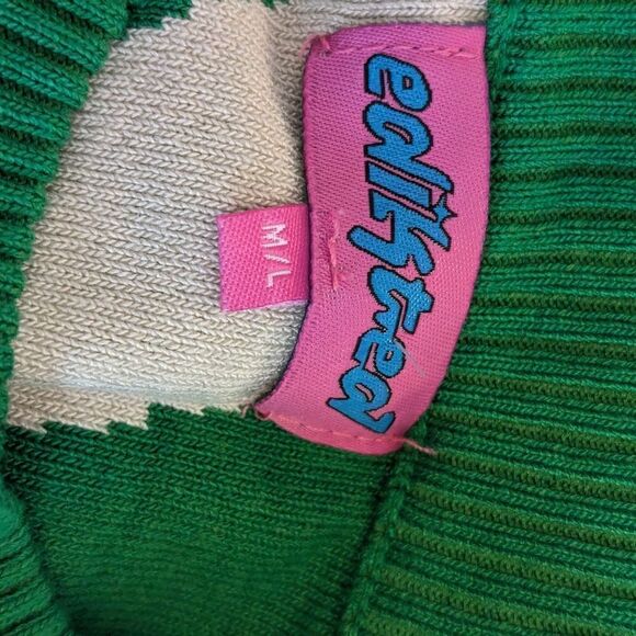 Edikted Green and White Retro Sweater - Picture 6 of 7